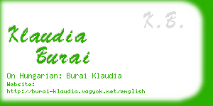 klaudia burai business card
